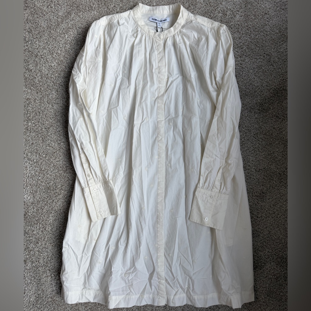 Elizabeth And James Cream Button-Up Blouse